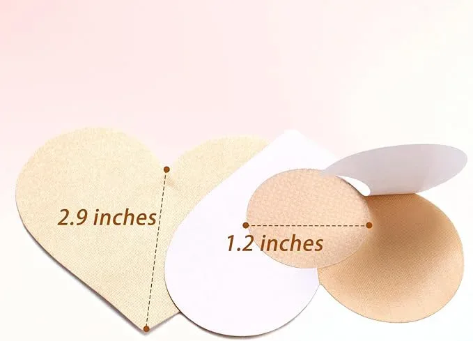 Nimiah 60-Pieces Disposable Nipple Covers – Satin Breast Petals Nipple Stickers for Women | Nude Thin Small Nip Pasties - Image 2