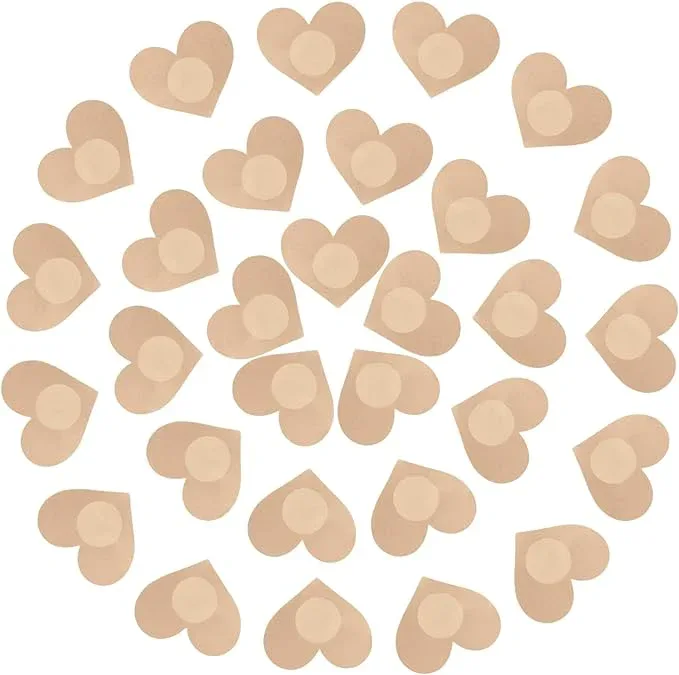 Nimiah 60-Pieces Disposable Nipple Covers – Satin Breast Petals Nipple Stickers for Women | Nude Thin Small Nip Pasties