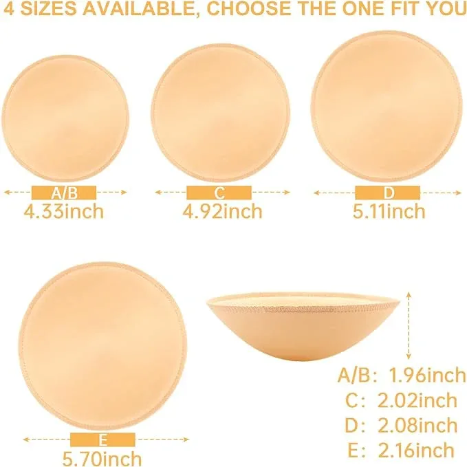 Nimiah Bra Insert Pads 3 Pairs Round Sport Bra Replacement Pad | Removable Bra Cups for Dress Swimsuit Fit AB, C, D, E - Image 4