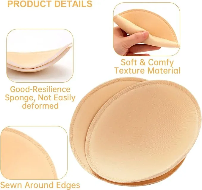 Nimiah Bra Insert Pads 3 Pairs Round Sport Bra Replacement Pad | Removable Bra Cups for Dress Swimsuit Fit AB, C, D, E - Image 2