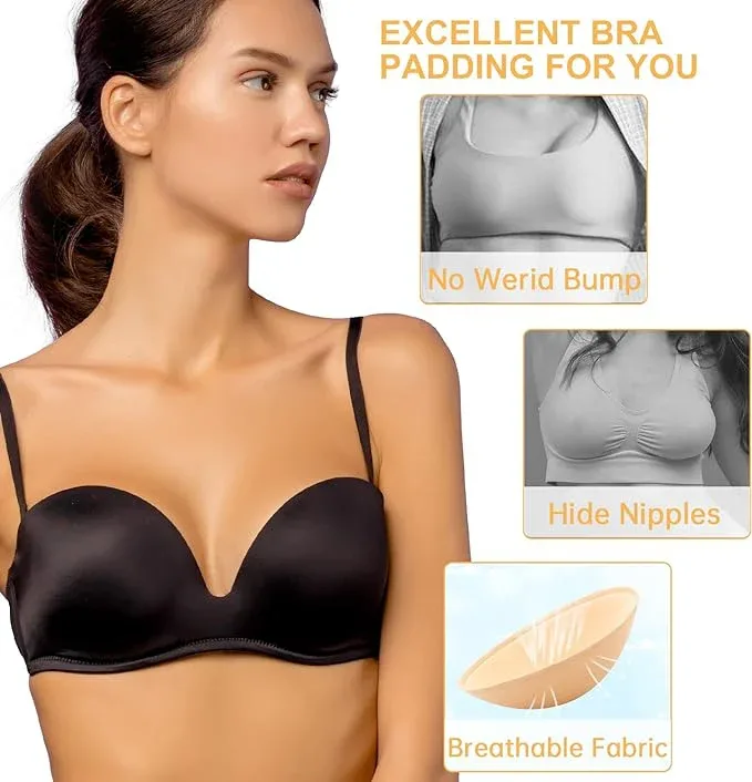 Nimiah Bra Insert Pads 3 Pairs Round Sport Bra Replacement Pad | Removable Bra Cups for Dress Swimsuit Fit AB, C, D, E - Image 3