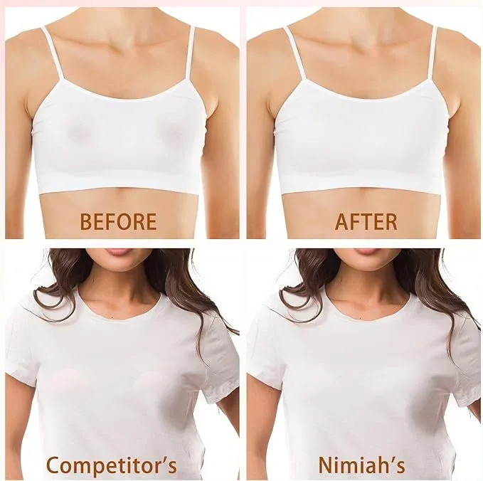 Nimiah 60-Pieces Disposable Nipple Covers – Satin Breast Petals Nipple Stickers for Women | Nude Thin Small Nip Pasties - Image 5