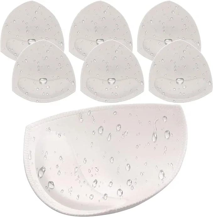 Nimiah Waterproof Swimsuit Bra Inserts Pads Removable Bathing Suit Insert 3 Pairs Bikini Push up Inserts – White