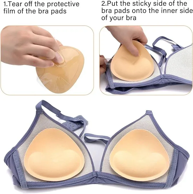 Nimiah Silicone Bra Inserts 3 Pairs Waterproof Push-up Breast Enhancers | Removable Sticky Bra Cups for Bikinis - Image 4