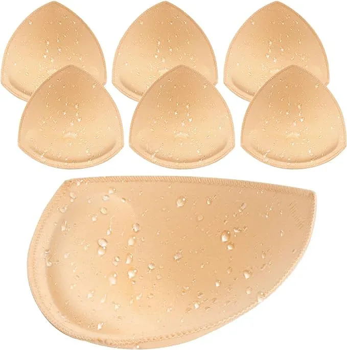 Nimiah Waterproof Swimsuit Bra Inserts Pads Removable Bathing Suit Insert 3 Pairs Bikini Push up Inserts – Beige