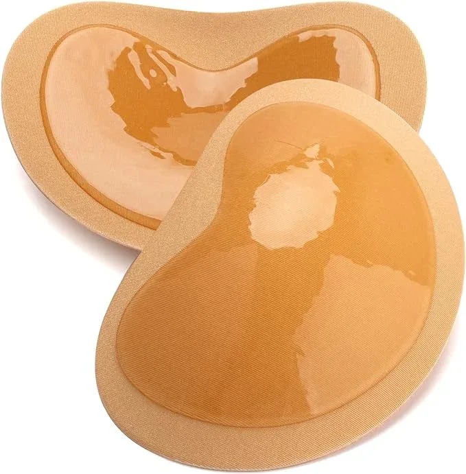 Nimiah Double-Sided Sticky Bra Inserts – Self Adhesive Boob Pads for Small Chest Women | Waterproof Silicone Push up Pad – 1 Pair Beige