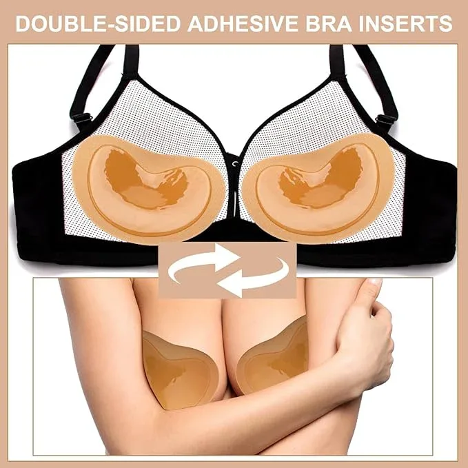 Nimiah Double-Sided Sticky Bra Inserts – Self Adhesive Boob Pads for Small Chest Women | Waterproof Silicone Push up Pad - Image 2