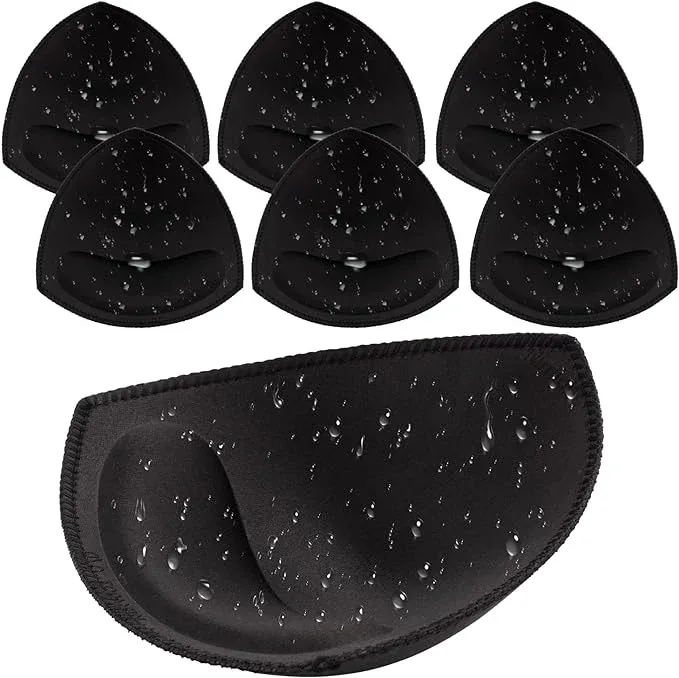 Nimiah Waterproof Swimsuit Bra Inserts Pads Removable Bathing Suit Insert 3 Pairs Bikini Push up Inserts – black