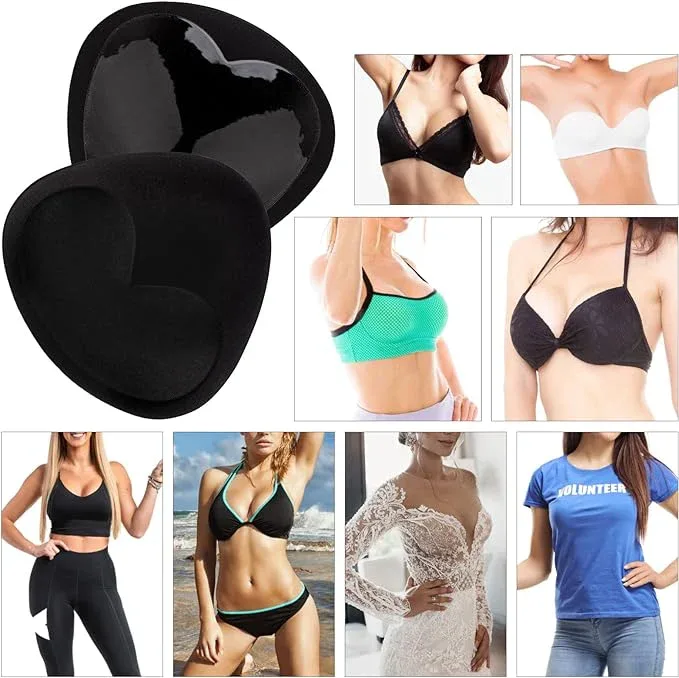 Nimiah Silicone Bra Inserts 3 Pairs Waterproof Push-up Breast Enhancers | Removable Sticky Bra Cups for Bikinis - Image 4